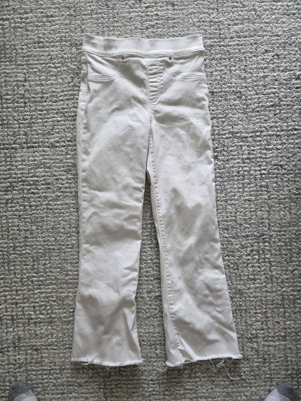 SPANX White High-Waist Flare Jeans